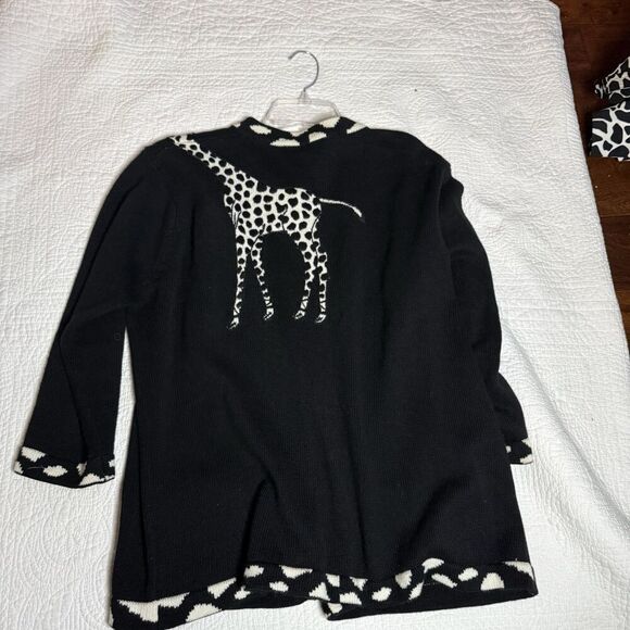 Vintage Terazzo Giraffe Cardigan Size L - Picture 3 of 6